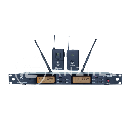 Anzhee RS100 dual BB инструментальная 2 канальная радиосистема с двумя поясными передатчиками
