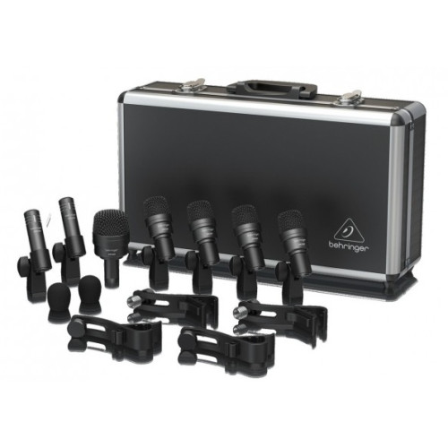 Behringer BC1200 комплект микрофонов для барабанной становки (7 шт.): 1 для бочки, 4 для томов, 2 для хай-хета, с креплениями, в кейсе