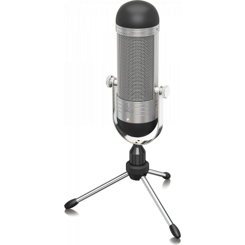 Behringer BVR84 винтажный конденсаторный USB-микрофон из 1940-х, суперкардиоидный, диафрагма 14 мм, 50-16000 kHz, SPL 135 дБ, со стойкой Behringer BVR84 винтажный конденсаторный USB-микрофон из 1940-х, суперкардиоидный, диафрагма 14 мм, 50-16000 kHz, SPL 135 дБ, со стойкой