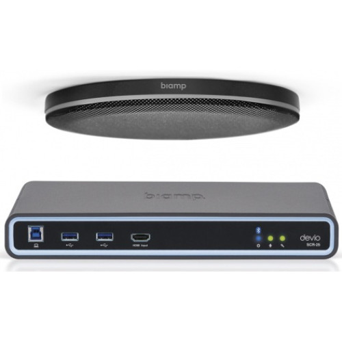 Biamp Devio SCR-25CX микрофон с аудиопроцессором Includes Devio SCR-25 hub and one TCM-XEX ceiling microphone, black Biamp Devio SCR-25CX микрофон с аудиопроцессором Includes Devio SCR-25 hub and one TCM-XEX ceiling microphone, black