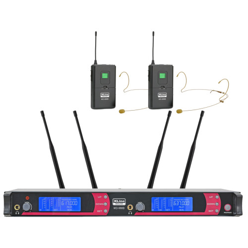 XLine MD-968B радиосистема двухканальная c двумя поясными передатчиками XLine MD-968B радиосистема двухканальная c двумя поясными передатчиками