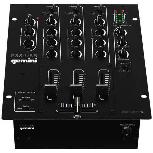 Gemini PS3-USB DJ микшер Gemini PS3-USB DJ микшер
