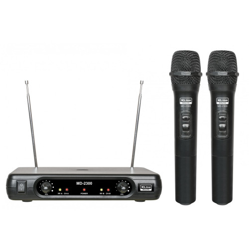 Xline MD-2300 радиосистема двухканальная c двумя ручными передатчиками, фиксированные частоты VHF 200-290 мГц Xline MD-2300 радиосистема двухканальная c двумя ручными передатчиками, фиксированные частоты VHF 200-290 мГц