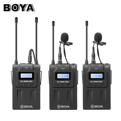 Boya BY-WM8 Pro-K2 накамерная радиосистема с двумя петличными микрофонами Boya BY-WM8 Pro-K2 накамерная радиосистема с двумя петличными микрофонами