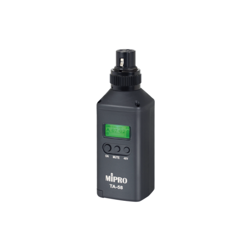 Mipro TA-58 цифровой передатчик-плагон для проводных микрофонов, ISM 5.8 ГГц Mipro TA-58 цифровой передатчик-плагон для проводных микрофонов, ISM 5.8 ГГц