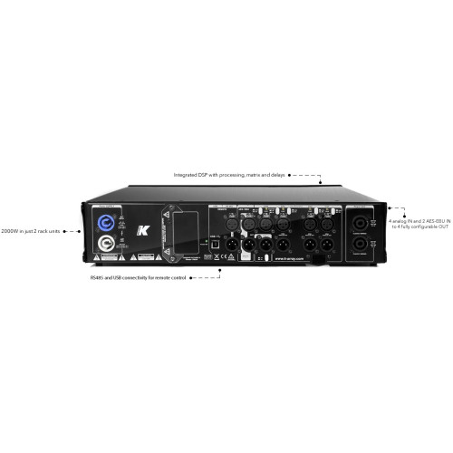 K-Array KA24 усилитель мощности с DSP и ДУ, Class-D, (4 x 500 Вт, 4 Ом) K-Array KA24 усилитель мощности с DSP и ДУ, Class-D, (4 x 500 Вт, 4 Ом)