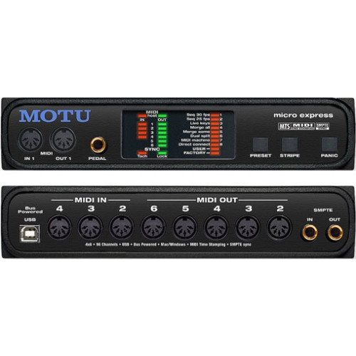 Motu Micro Express USB MIDI-интерфейс 4входа / 6выходов, SMPTE Motu Micro Express USB MIDI-интерфейс 4входа / 6выходов, SMPTE