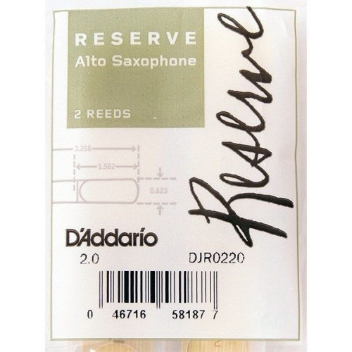D'Addario DJR0220 трости для альт-саксофона, Reserve (2), 2 шт. В пачке D'Addario DJR0220 трости для альт-саксофона, Reserve (2), 2 шт. В пачке