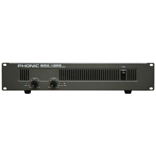 Phonic Max 1000 усилитель мощности, 2 х 300Вт/4Ом (200Вт/8Ом мост), 2U Phonic Max 1000 усилитель мощности, 2 х 300Вт/4Ом (200Вт/8Ом мост), 2U