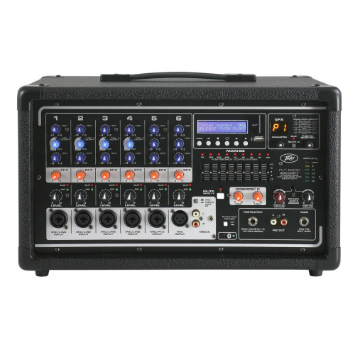 Peavey PVi 6500 6-канальный активный микшерный пульт с USB, Bluetooth, процессором эффектов и энхансером, RMS 100 Вт Peavey PVi 6500 6-канальный активный микшерный пульт с USB, Bluetooth, процессором эффектов и энхансером, RMS 100 Вт