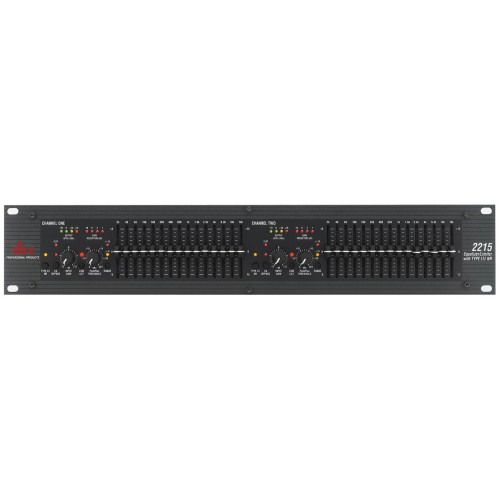 DBX 2215 2-канальный 2/3 октавный графический эквалайзер с лимитером DBX 2215 2-канальный 2/3 октавный графический эквалайзер с лимитером