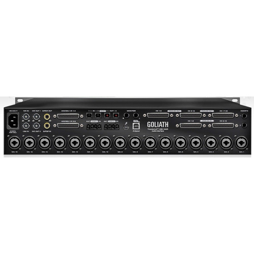 Antelope Goliath Thunderbolt USB И MADI аудио интерфейс с 16 микрофонными предусилителями Antelope Goliath Thunderbolt USB И MADI аудио интерфейс с 16 микрофонными предусилителями