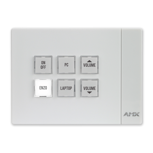 AMX FG2102-06L-W massio 6-кнопочный Ethernet ControlPad, цвет белый, горизонтальный MCP-106L-WH