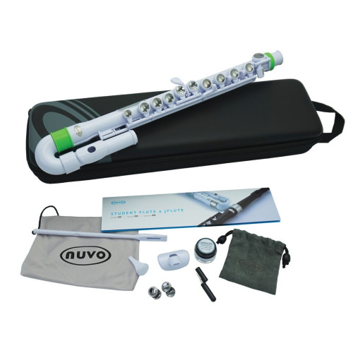 Nuvo jFlute Kit - White/Green флейта, изогнутая головка, цвет белый/зелёный Nuvo jFlute Kit - White/Green флейта, изогнутая головка, цвет белый/зелёный