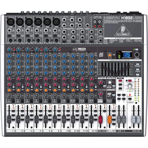 Behringer Xenyx X 1832USB универсальный малошумящий микшерный пульт с USB-интерфейсом Behringer Xenyx X 1832USB универсальный малошумящий микшерный пульт с USB-интерфейсом