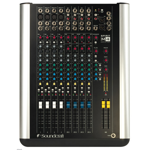 Soundcraft Spirit M4 12-канальный микшерный пульт, 4 mic/line. входа, 4 стерео канала Soundcraft Spirit M4 12-канальный микшерный пульт, 4 mic/line. входа, 4 стерео канала