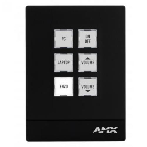 AMX FG2102-06L-BL massio 6-кнопочный Ethernet ControlPad, черный, горизонтальный MCP-106L-BL