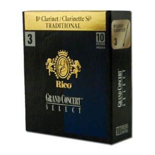 Rico RGE10BCL300 трости для кларнета Bb, Grand Concert Select Evolution (3), 10 шт. в пачке Rico RGE10BCL300 трости для кларнета Bb, Grand Concert Select Evolution (3), 10 шт. в пачке