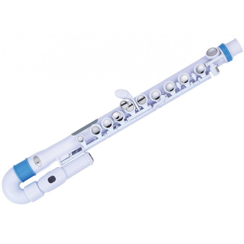 Nuvo jFlute - White/Blue флейта, изогнутая головка, цвет белый/синий, в комплекте мундштук и чехол