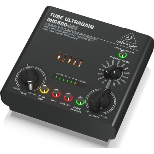 Behringer MIC500USB микрофонный/инструментальный предусилитель Behringer MIC500USB микрофонный/инструментальный предусилитель