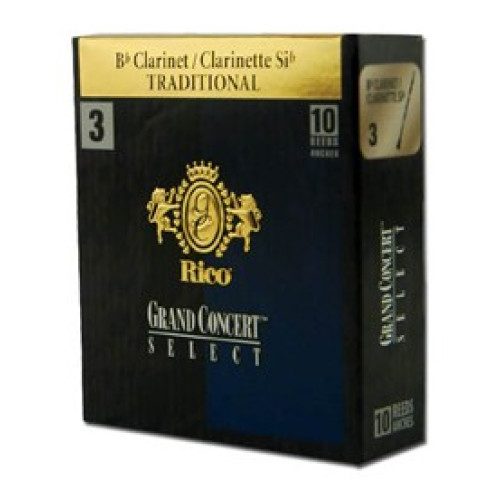 Rico RGC10BCL300 трости для кларнета Bb, Grand Concert Select (3), 10 шт. в пачке Rico RGC10BCL300 трости для кларнета Bb, Grand Concert Select (3), 10 шт. в пачке