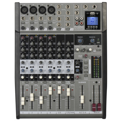 Phonic AM1204FX RW микшерный пульт, 4 mic/line канала с двумя линейными стерео входами Phonic AM1204FX RW микшерный пульт, 4 mic/line канала с двумя линейными стерео входами