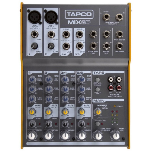 Tapco Mix 60 6-канальный микшер Tapco Mix 60 6-канальный микшер