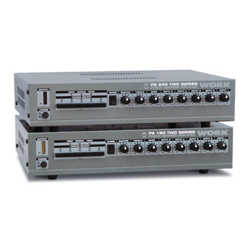 Work PA-240 / 2 Микшер-усилитель, 240W RMS, 4mic unbal / 2 line, 70-100V, 4-16 Ohm, 50-20kHz Work PA-240 / 2 Микшер-усилитель, 240W RMS, 4mic unbal / 2 line, 70-100V, 4-16 Ohm, 50-20kHz