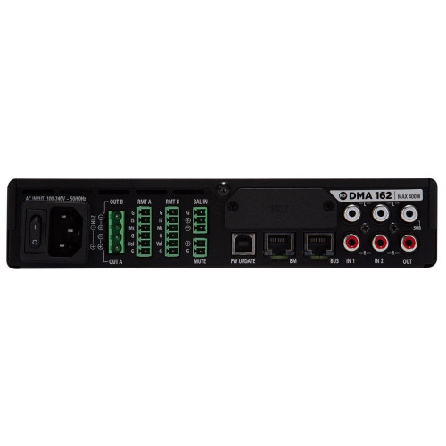 RCF DMA 162 320W 90-240V цифровой микшер- усилитель, мощность 2 х 160 Вт/4 Ом RCF DMA 162 320W 90-240V цифровой микшер- усилитель, мощность 2 х 160 Вт/4 Ом