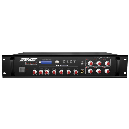 ABK PA-2625U микшер-усилитель, MP3-плеер, FM-тюнер, 250 Вт