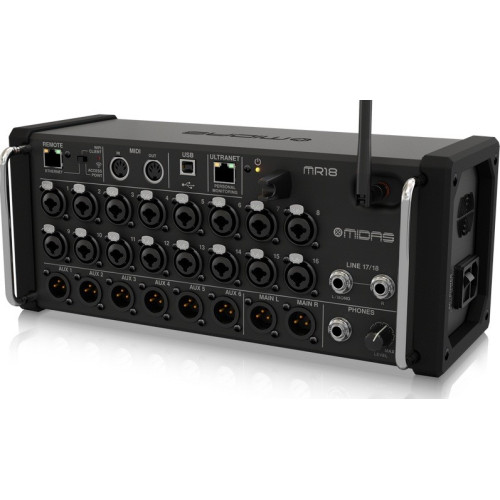 Midas MR18 цифровой микшер, 16 микрофонных входов Midas XLR Midas MR18 цифровой микшер, 16 микрофонных входов Midas XLR