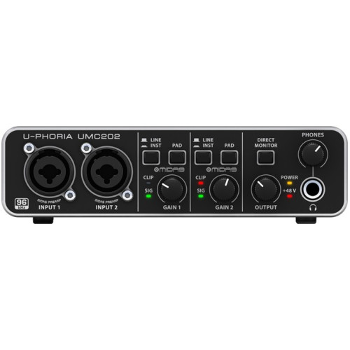 Behringer UMC202 аудио интерфейс для звукозаписи Behringer UMC202 аудио интерфейс для звукозаписи