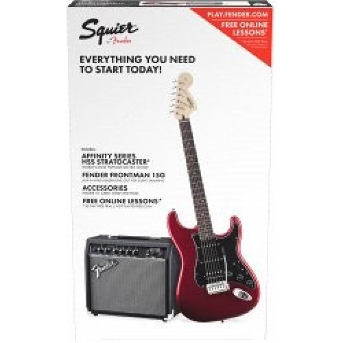 Fender Squier Affinity Series™ Stratocaster® HSS Pack, Laurel Fingerboard, Candy Apple Red, Gig Bag, 15G комплект: электрогитара, чехол и комбо Fender Squier Affinity Series™ Stratocaster® HSS Pack, Laurel Fingerboard, Candy Apple Red, Gig Bag, 15G комплект: электрогитара, чехол и комбо