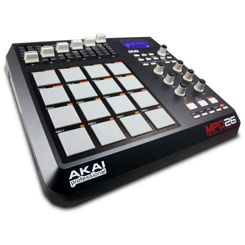 Akai Pro MPD26 MIDI-контроллер, 16 активных Pad-клавиш, 6 слайдеров Akai Pro MPD26 MIDI-контроллер, 16 активных Pad-клавиш, 6 слайдеров