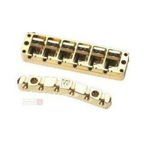 Warwick SP W 30156 6BN G бридж + струнодержатель для 6-струнного баса, broad-neck, позолоченный Warwick SP W 30156 6BN G бридж + струнодержатель для 6-струнного баса, broad-neck, позолоченный