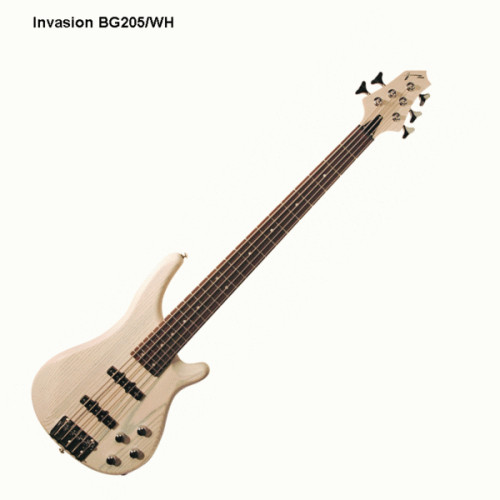 Invasion BG205/WH 5-струнная бас-гитара, цвет белый прозрачный Invasion BG205/WH 5-струнная бас-гитара, цвет белый прозрачный