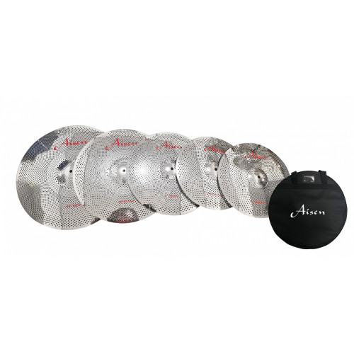 Aisen Low Volume Silver Cymbal Pack набор тарелок для тренировок (14,16,18,20) + чехол для тарелок