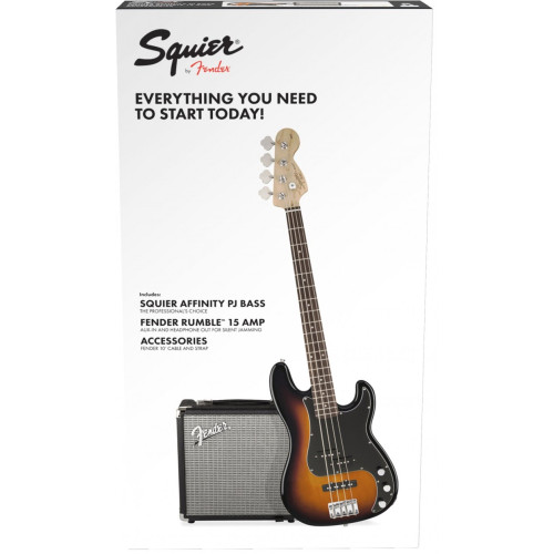 Fender Squier PK PJ Bass R15v3 BSB комплект: бас-гитара PJ Bass (санберст) и комбо 15Вт Fender Squier PK PJ Bass R15v3 BSB комплект: бас-гитара PJ Bass (санберст) и комбо 15Вт