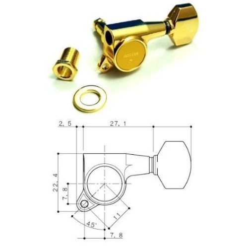 Gotoh SG381-MG-07-G-(L6) колки локовые, 6 в линию, цвет золотой Gotoh SG381-MG-07-G-(L6) колки локовые, 6 в линию, цвет золотой