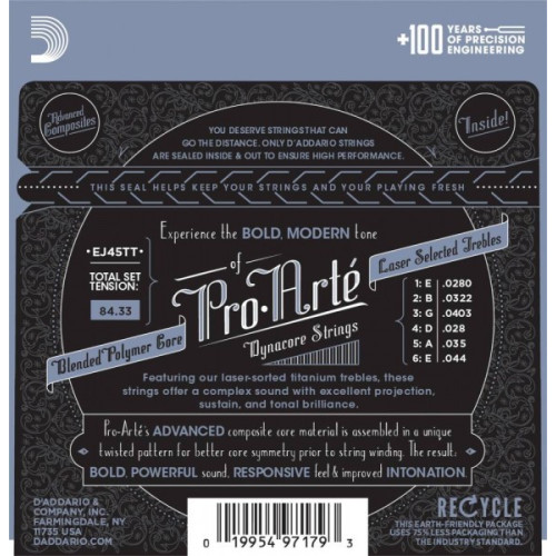 D'Addario EJ45TT струны для классической гитары, нормальное натяжение D'Addario EJ45TT струны для классической гитары, нормальное натяжение