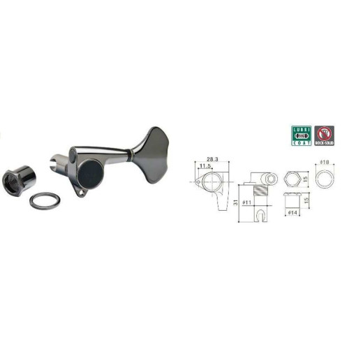 Gotoh GB-707-CK (L2+R2) колки для 4-струнной бас-гитары, 2+2, цвет черный хром Gotoh GB-707-CK (L2+R2) колки для 4-струнной бас-гитары, 2+2, цвет черный хром