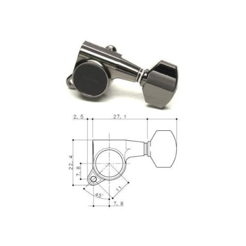 Gotoh SG381-HAPM-07-CK-(L6) колки локовые, автозажим, регулируемые, 6 в ряд, цвет черный хром Gotoh SG381-HAPM-07-CK-(L6) колки локовые, автозажим, регулируемые, 6 в ряд, цвет черный хром