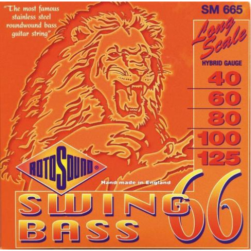 Rotosound SM665 струны для бас-гитары 40-125, стальные Rotosound SM665 струны для бас-гитары 40-125, стальные