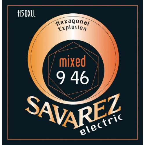 Savarez H50XLL Hexagonal Explosion Mixed струны для электрогитары 9-46, никелевое покрытие Savarez H50XLL Hexagonal Explosion Mixed струны для электрогитары 9-46, никелевое покрытие