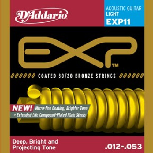 D'Addario EXP-11 струны для акустической гитары 11-53, 6-гранный корд