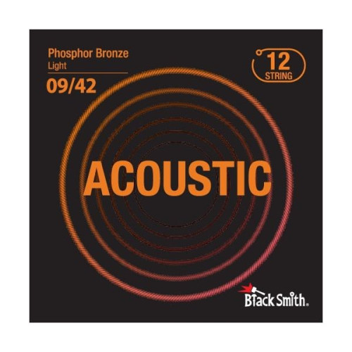 BlackSmith Phosphor Bronze Light 9/42 12 String струны для 12-струнной акустической гитары, 9-42, фосфор бронза BlackSmith Phosphor Bronze Light 9/42 12 String струны для 12-струнной акустической гитары, 9-42, фосфор бронза
