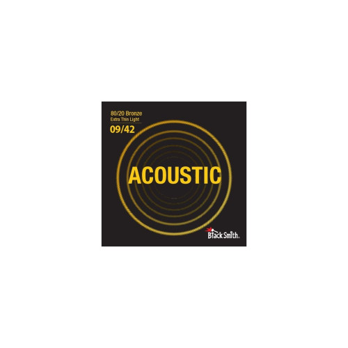 BlackSmith 80/20 Bronze Extra Thin Light 09/42 струны для акустической гитары, 9-42, 80/20 бронза BlackSmith 80/20 Bronze Extra Thin Light 09/42 струны для акустической гитары, 9-42, 80/20 бронза