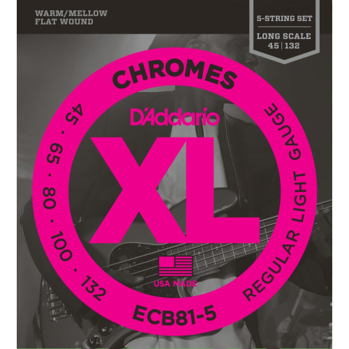 D'Addario ECB-81-5 струны для бас гитары, сверх лёгкое натяжение D'Addario ECB-81-5 струны для бас гитары, сверх лёгкое натяжение
