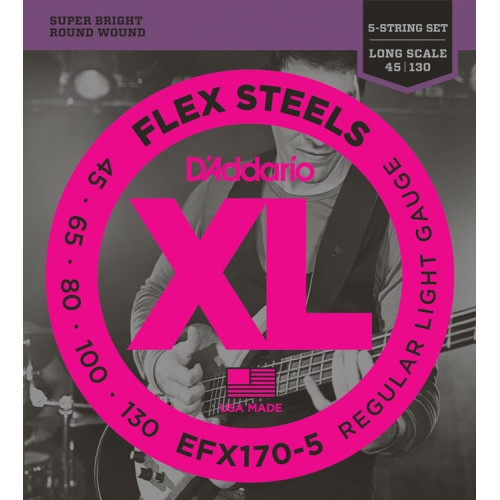 D'Addario EFX170-5SL струны для бас-гитары, толщина 45-130 D'Addario EFX170-5SL струны для бас-гитары, толщина 45-130