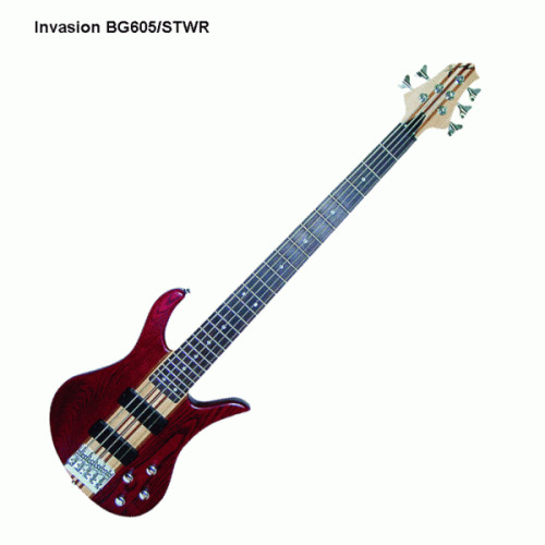 Invasion BG605/STWR 5-струнная бас-гитара, цвет красный прозрачный Invasion BG605/STWR 5-струнная бас-гитара, цвет красный прозрачный
